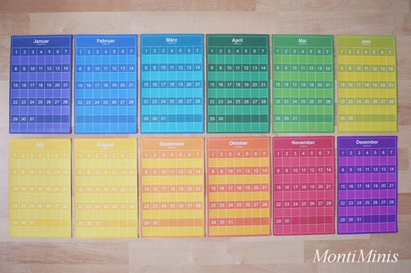 MontiMinis Ewiger Kalender für Kinder_Zeit verstehen_Montessori Kalender_Montessori Blog