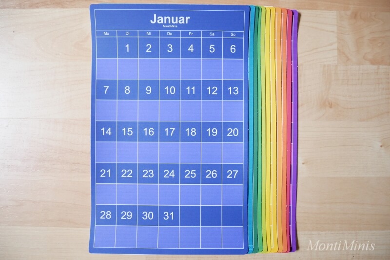 Der MontiMinis Kalender 2019_Montessori Kalender für Kinder_DIY Kalender_Montessori Blog