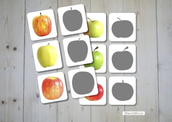 Apfelsorten Memory, Montessori, Sachunterricht, Spielideen, Apfelzeit, Montiminis