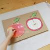 Montessori diy-Puzzle Teile des Apfels Unterrichtsmaterial Biologie Montessori Zuhause upcycling pappe montiminis