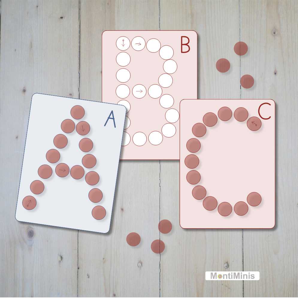 Lernmaterial Montessori inspiriert Glasnugget Muggelsteine Buchstabenkarten, ABC-Lernkarten